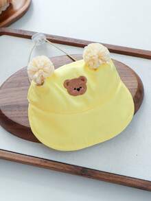 PETCIRCLE 1件寵物配件 狗狗貓咪小型犬幼犬 快樂小狗 泰迪 比熊 博美 可愛寵物戶外街拍防曬配件 球形熊太陽帽 - 黃色 - 黃色 - 查看 3