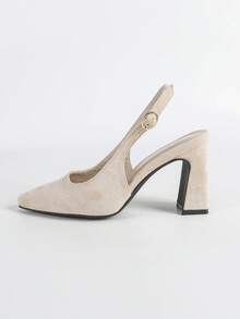 Wide Fit High Heel Sandals For Women, Pointed Toe, Strap , Backless, Luxury Lady Style - Baby Pink - View 5