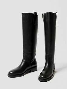Classic Versatile Over-The-Knee Riding Boots, 2025 Autumn/Winter New Retro High Shaft Leather Boots