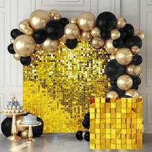 10 pezzi 30cm x 30cm Pannelli decorativi da parete lucidi, fondali con paillettes colorate, pannelli riutilizzabili e facili da installare, decorazioni per compleanni, feste, matrimoni, palcoscenici, San Valentino, Natale, Ringraziamento, regali, decorazione pareti domestiche