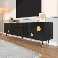 Television Stands & Entertainment Centers - Black + MDF - View 2