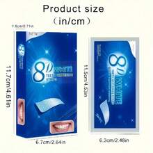 Tiras blanqueadoras de dientes, cuidado de la higiene oral, tiras blanqueadoras elásticas de doble cara, pastillas blanqueadoras, blanqueamiento de dientes en casa, kit de blanqueamiento, contiene xilitol, elimina manchas amarillas, manchas de café y vino tinto, regalo para el hogar y viaje Pasta de dientes - Azul - Ver 4