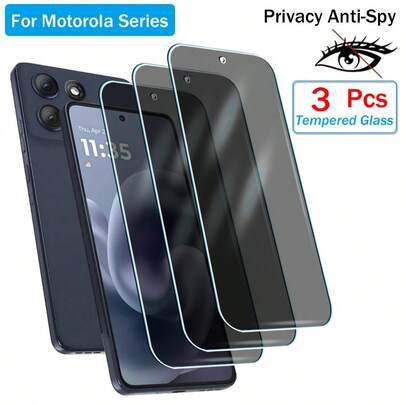 3 件装隐私钢化玻璃屏幕保护膜适用于摩托罗拉 Moto Edge 20 30 50 60 Neo G G100 Pro G86 G56 G35 G45 G75 G55 G64 G06 G05 G15 G24 G84 G54 G23 G32 G52 G82 G34 G13 G14 G53 G22 G51 G60 G51 G40 G62 G50 G42 G41 G40 G31 G30 G73 G72 G71 E15 E14 E12 E32 E22 E7 E20 Stylus Power Play 2025 2024 2023 防窥透明胶保护玻璃
