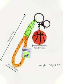 New Year Basketball Pendant, Sports Basketball Keychain, Bag Charm, Creative New Soft Rubber Basketball Keychain Accessory, Gift, Soft Rubber Sports Basketball Keychain, Mini Backpack Hanging Decoration, Fashionable Men, World Cup Basketball Keychain