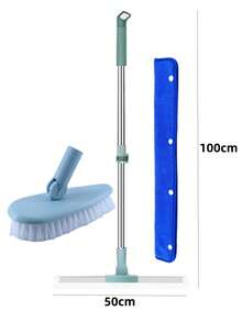 1pc Telescopic Floor Squeegee + Floor Brush Magic Broom, Household Scraper, Bathroom Squeegee, Large Size Floor Scraper, Suitable For Indoor Cleaning, Glass, Hair, Fine Dust, Liquid, Smooth Floors - Multicolor - View 11