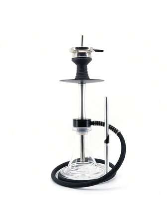 1pc Complete Set Of New Hookah, Aluminum Alloy Arab Hookah Set, Single Tube Acrylic Hookah Set, Portable Arabic Hookah Set, Premium Full Glass Bottle Acrylic Stem Metal Hookah Hose And Pipe Accessories, No Electricity Required, Suitable For Back To School Items, Valentine's Day, Father's Day Gifts, Gifts For Fathers And Friends, Applicable For Bars, Nightclubs, KTV, Home And Restaurants