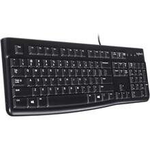 K120 Teclado con Cable para Windows, Plug-and-Play USB, Tamaño Normal, Resistente a Las Salpicaduras, Barra Espaciadora Curvada, Compatible con PC, Laptop - Negro - Teclado Computadora - Ver 2
