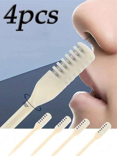 4 piezas Removedor de vello nasal, fácil de limpiar, elimina el vello de las orejas, removedor de dos en uno: Recortador de vello nasal giratorio a 360 grados para hombres y mujeres, un imprescindible para el cuidado personal