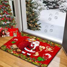 1/2/3 pezzi Tappetino da cucina natalizio di Babbo Natale rosso rinforzato, spesso 1,2 cm, imbottito, antifatica, decorazione natalizia per la casa, tappeto natalizio per la cucina