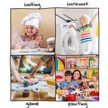 2Pcs/Set Toddler Art Smock With Hat - Kids Long Sleeve Waterproof Painting Apron For Mess-Free Painting, DIY Crafts & Play - Multicolor - View 8