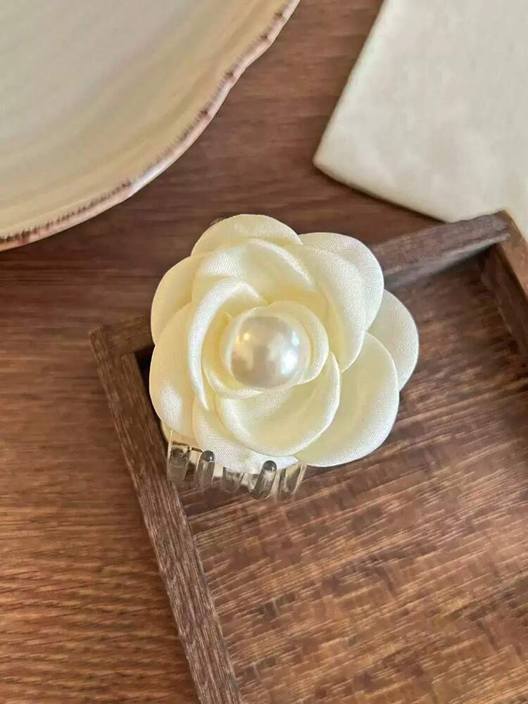 1pc Vintage Rose Hair Claw Clip, Elegant Rose Hair Clip, Fabric Floral Accessory, Retro Rose Hair Clip, Women's Fabric Floral Headpiece Hair Clip - Stylish & Elegant, Suitable For Daily Wear And Parties, Medium Size Fabric Floral Hair Accessory, Minimalist Solid Color Design, Oval Shape, Ideal For Women, Daily Wear, Parties, Valentine's Day, Easter Women Hair Accessories Flower Hair Clip Summer Outfits - Multicolor - View 16