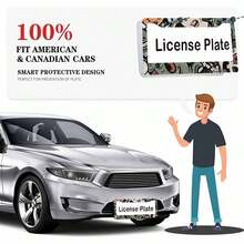 ​2PC Custom License Plate Frame - 6.3x12.2 Inch Aluminum Car Tag Holder With POD Personalized Design, Easy To Install Rust-Proof Auto Accessories Gift For Men​