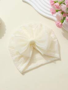 jralon Set de 3 gorros de tul con lazo lindos para bebés e infantes, diademas elásticas suaves para sesiones de fotos al aire libre y uso diario