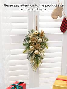 1 Stück 42CM(H) künstliche Weihnachtsblume, elektroplattierte Kugel, Kiefernnadel Wandbehang, nordischer Stil Weihnachts Heim Wohnzimmer Kamin Dekoration, Heim, Fenster, Feiertag, Wohnzimmer, Eingangsbereich, Büro Weihnachtsdekoration Heim Dekoration Weihnachtsdekorationen Raumdekoration Winter