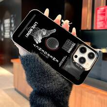 Techno mobile phone case designed with a futuristic silhouette and digital globe graphic suitable for  17air 16e 15 14 13 12 and 11 Pro models made of TPU material and provides shockproof protection. Perfect for tech enthusiasts gamers birthdays holidays and special occasions. - Negro - Ver 5