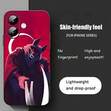 Funda de teléfono de dibujos animados del Gato con Botas compatible con  17 16 15 14 13 12 11 X XR XS 8 Plus Mini Pro Max, funda suave negra a prueba de golpes, compatible con funda de  17, funda de  17 Pro, funda de  17 Pro Max - Negro9 - Ver 9