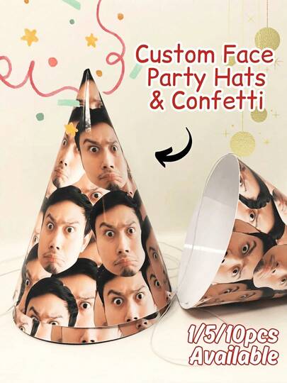 1/3/5/10pcs Custom Adult Party Hats,Birthday Party Hats,Bachelorette Party Hats,Personalized Party Cap,20th 30th 40th 50th 60th 70th Birthday Decor,21st Birthday Party Hat | Hats For Parties | Birthday Party Hat,Personalized Photo Face Party Hats, Birthday Party Decorations, Paper Party Supplies Custom Photos Caps For Men Women