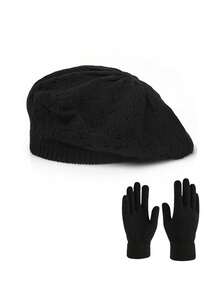 1 件或 2 件男女通用针织帽和手套套装，时尚休闲保暖冬季无檐小便帽，适合秋冬日常使用、户外旅行、徒步旅行、滑雪、骑自行车、登山