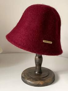 1 chiếc Mũ xô len nỉ trơn màu thường ngày dành cho nữ, Mũ xô đan đa năng, Thích hợp để đội hàng ngày, Quà tặng ấm áp mùa đông - Nhiều màu - Xem 8