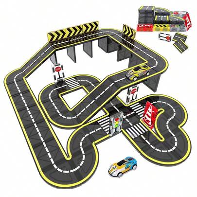 Đồ chơi xếp gạch từ tính, Đường ray từ tính có ô tô, Khối từ tính Đồ chơi STEM Đồ chơi xây dựng sáng tạo và giáo dục, Thích hợp làm quà tặng sinh nhật cho trẻ em từ 3-12 tuổi, Màu sắc ngẫu nhiên, Quà tặng Halloween, Quà tặng sinh nhật Giáng sinh cho bé trai và bé gái