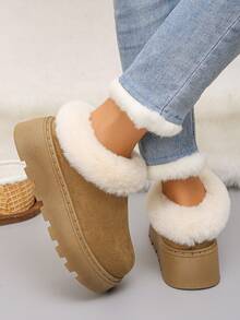 1 Pair Thick Sole Thermal Lined Warm Snow Boots For Teens, Suitable For Indoor And Outdoor Wear, Anti-Slip, Casual, Autumn/Winter