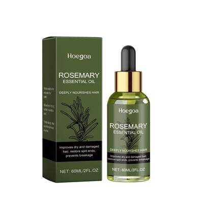 60ml Rosemary Hair Care Essential Oil - Long-Lasting Herbal Fragrance, Reduces Broken And Split Ends, Smoothens And Lustrous Hair, Suitable For Women, Men, Mothers, Wives And Her Gift