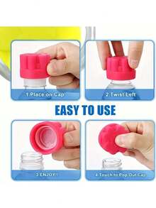 硅胶开瓶器工具，防滑省力设计，旅行厨房用品，耐用易清洁 - 彩色 - 查看 8