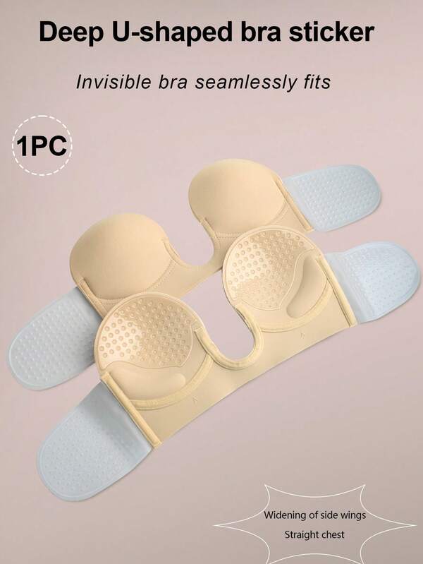 Parche de silicona con forma de U profunda con alas laterales talla grande anchas para recoger y levantar el pecho