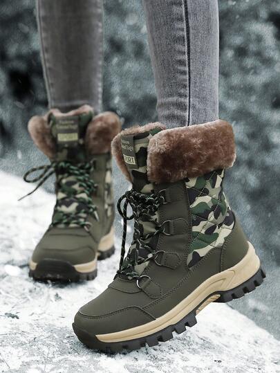 Große Größen Dicke, rutschfeste und warm gefütterte Winterstiefel für Damen, Militärgrüne Tarnmuster-Stiefel für Damen, Trainingsstiefel für Damen, Militärstiefel für Damen, Outdoor-Sportschuhe für Damen, Wanderstiefel für Damen, Schneestiefel für Damen, Schneestiefel für Herren, Outdoor-Sport- und Reisestiefel für Paar, Militärische Trainingsstiefel für Studenten, Stiefel mit Fellmuster in Tarnoptik, Militärgrüne Stiefel für Herren, Militärstiefel für Herren