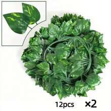 12/24pcs Silk Artificial Ivy Vines Leaf Garland Plants Hanging Wedding Garland Fake Foliage Flowers Home Kitchen Garden Office Wedding Wall Decor Gifts Birthday Graduation