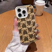 1pc Elegant Retro Floral & Heart Pattern TPU Phone Case, Compatible With Iphone/ Phones - White - View 4