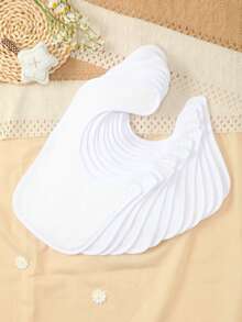 Benxoine 12pcs Pure White Bibs Made Of Ultra-Soft Fabric With Adjustable Snap Buttons, You Can DIY, Paint Or Embroider To Create Beautiful And Unique Bibs For Your Baby - White - View 4