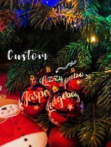 Boules de Noël personnalisées, Boules de Noël avec nom personnalisé, Boules de Noël, Décorations de Noël personnalisées, Boules de Noël avec nom de famille, Boules de Noël personnalisées pour le Père Noël secret/Ornements d'arbre de Noël avec nom personnalisé/Ornements avec nom personnalisé/Cadeaux de Noël pour la famille ou les amis, couleurs aléatoires