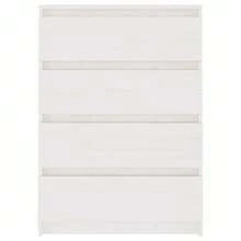 Side Cabinet White 60x36x84 Cm Solid Pinewood - White - View 4