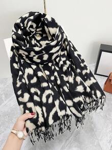 1 件女士豹纹围巾防风超柔软羊绒披肩和围巾冬季秋季保暖日常使用晚礼服旅行办公室婚礼和礼品配饰女士 - 圍巾 - 查看 5