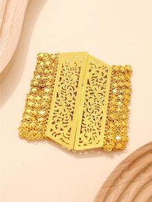 1pc 22K Gold Plated Women's Jewelry Bracelet, Openable, Suitable For Bride, Wedding, Party, Festival, Daily Wear