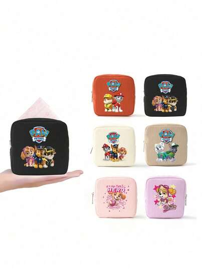 Paw Patrol 1 Bolsa de almacenamiento simple, bolsa de cosméticos portátil para mujer, monedero portátil femenino, bolsa de almacenamiento de toallas sanitarias