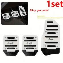 1 Set Of 3 Pieces Aluminum Alloy Anti-Skid Car Pedals - Ergonomic Design, Durable And Lightweight, Suitable For Throne, Brakes & Manual Transmission - Suitable For Most Vehicles, Interior Upgrade, Stylish Metal Surface, High-Quality Construction, Universal Anti-Skid Car Pedals, Accelerator Brake Clutch Pedal Cover, Exclusive 3 Pieces Set - Silver - View 10