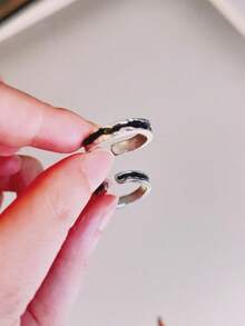 Kpop 哥特朋克复古美学几何不对称星星银色戒指女式 Egirl Grunge Y2K EMO 珠宝配饰 - 彩色 - 查看 10