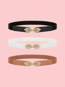 1条/3条/套 多色组合腰带，黑色腰带，女士弹力腰带，适合搭配连衣裙，复古金属扣弹力腰带，纤细腰带，百搭，适合日常、约会、商务、外套、连衣裙等场合。 - 彩色 - 查看 15