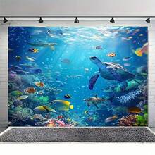 2D Flat Coral Reef Magic, Underwater Ocean Scenery Background - Multipurpose Polyester Fiber Aquarium, Coral Party And Birthday Banner