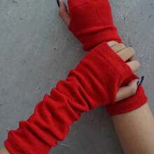 Women Solid Color Sun Block Fingerless Wrist Length Driving GlovesCold Gloves - Black - View 5
