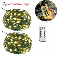 Luces de hadas de 8 modos, luces de decoración de árbol de Navidad de alambre de cobre verde, con control remoto, luces con forma de estrella para jardín, patio, fiesta al aire libre, boda, camping, Navidad, Acción de Gracias, cumpleaños, vacaciones, decoración de Halloween - Enchufe USB - Ver 21