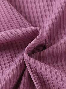 女婴休闲字母印花连帽衫和裤子套装，春秋 - 紫色 - 查看 8