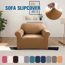 Ensemble de housses élastiques pour canapé, housses de meubles en spandex pour canapé, causeuse, fauteuil, anti-froissage, protecteur de meubles (gris clair, lait) Housse de canapé super extensible - Housse de canapé en spandex douce et antidérapante