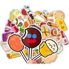 ¡Recomendado! Pegatinas de vinilo de comida mexicana, pegatinas de snacks y dulces, resistentes al agua, set de 60, blancas ¡Top de temporada! - 1 - Ver 5
