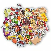 ¡Recomendado! Pegatinas de vinilo de comida mexicana, pegatinas de snacks y dulces, resistentes al agua, set de 60, blancas ¡Top de temporada! - 1 - Ver 3