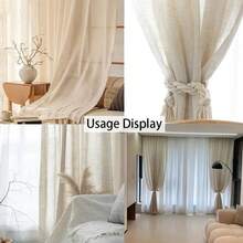 100/200cm Solid Color Linen Fabric Decorative Linen Fabric DIY Handmade Fabric Can Be Used For DIY Curtains, Suitcases, Cushions, Pillows, Sofa, Tablecloth, Cream Yarn Fabric