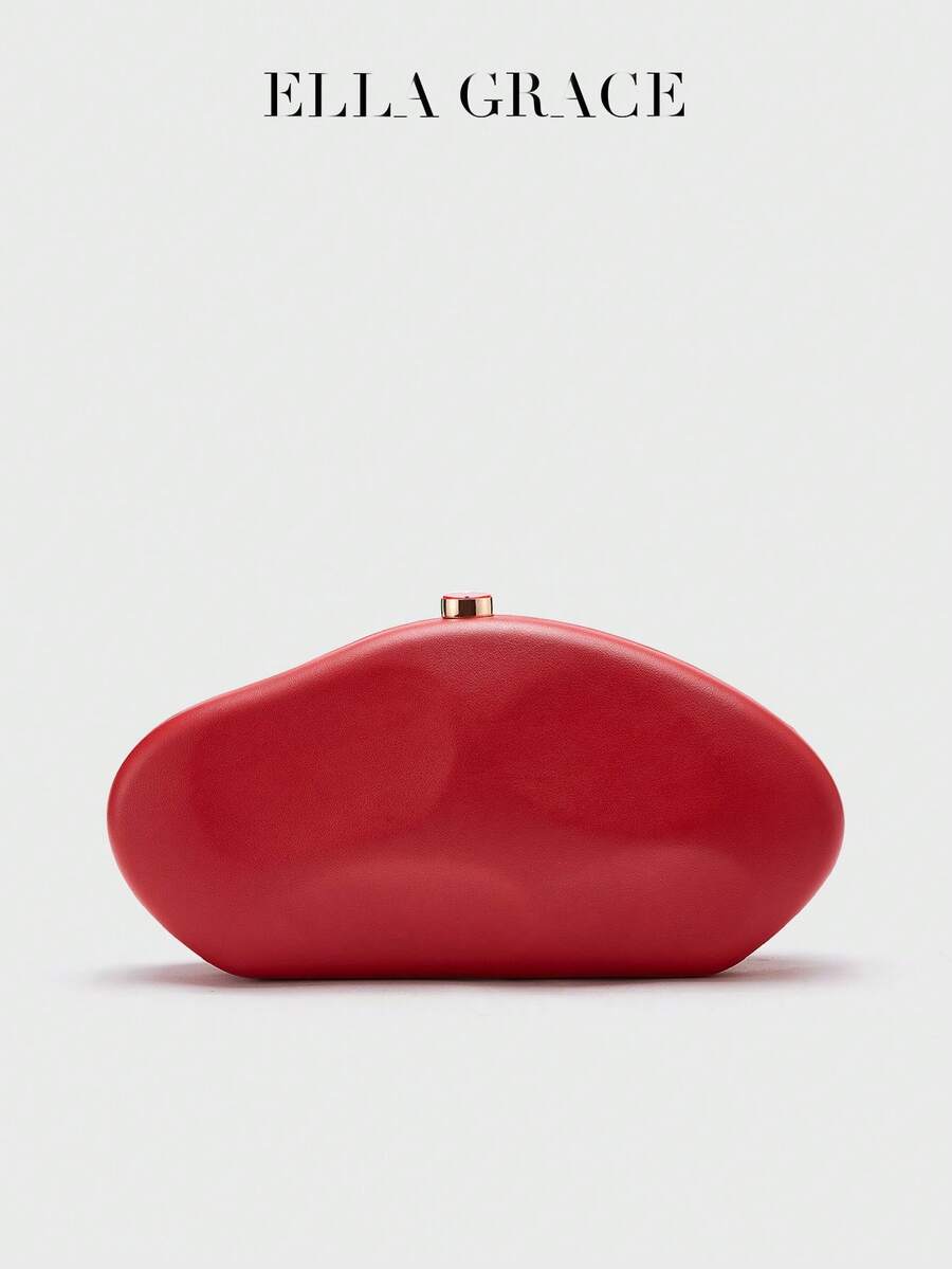 Ella Grace - Rote Abendtaschen, funkelnde Clutch-Taschen, Luxus-Handtaschen, Acryl-Clutch mit freier Silhouette und goldenem Schloss für Galas und Partys - Weihnachten