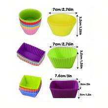 12/ 24pcs Reusable Dopamine Silicone Baking Cups, Suitable For Parties, Family Gatherings, Halloween Home Baking Muffins And Cupcakes, With Easy-To-Demold Baking Molds - Multicolor - View 10